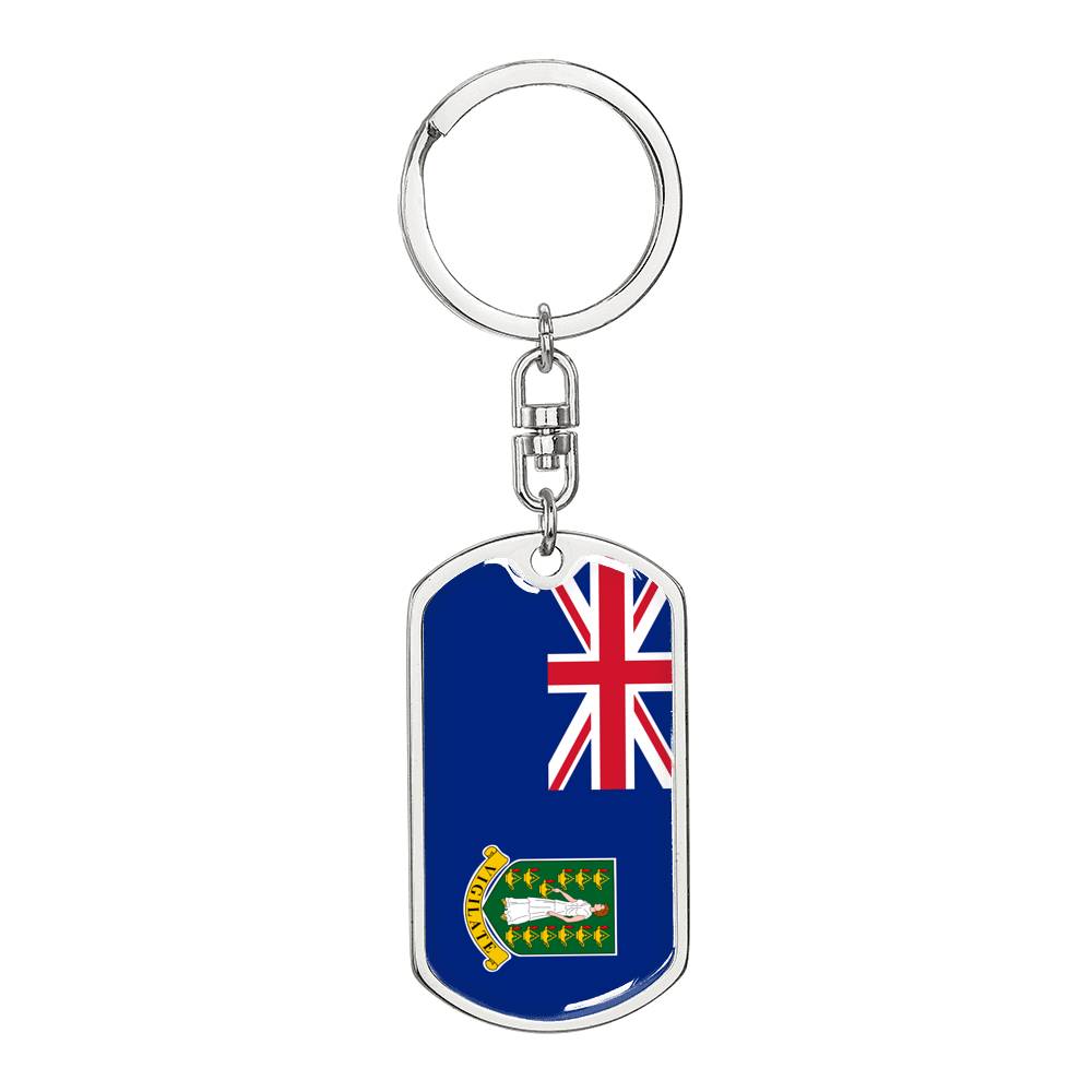 British Virgin Islands Flag DogTag KeyChain