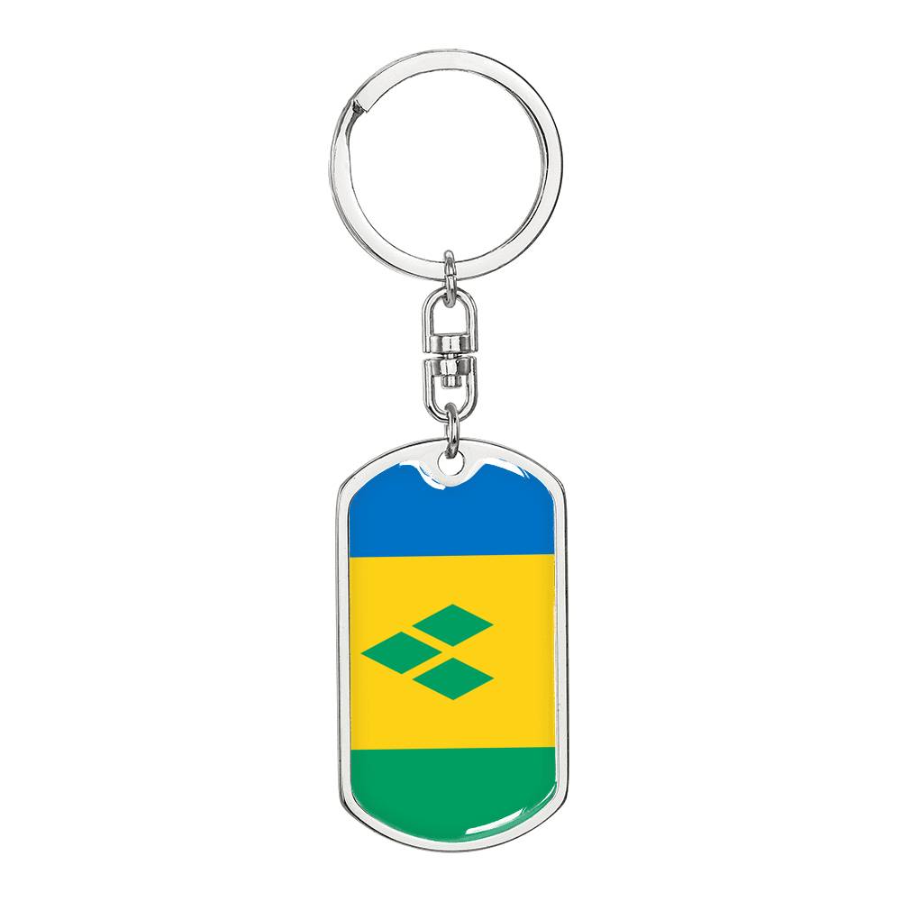 St Vincent and the Grenadines Flag DogTag KeyChain