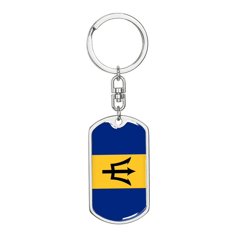 Barbados Flag DogTag KeyChain