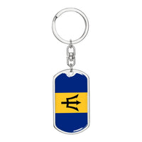 Thumbnail for Barbados Flag DogTag KeyChain