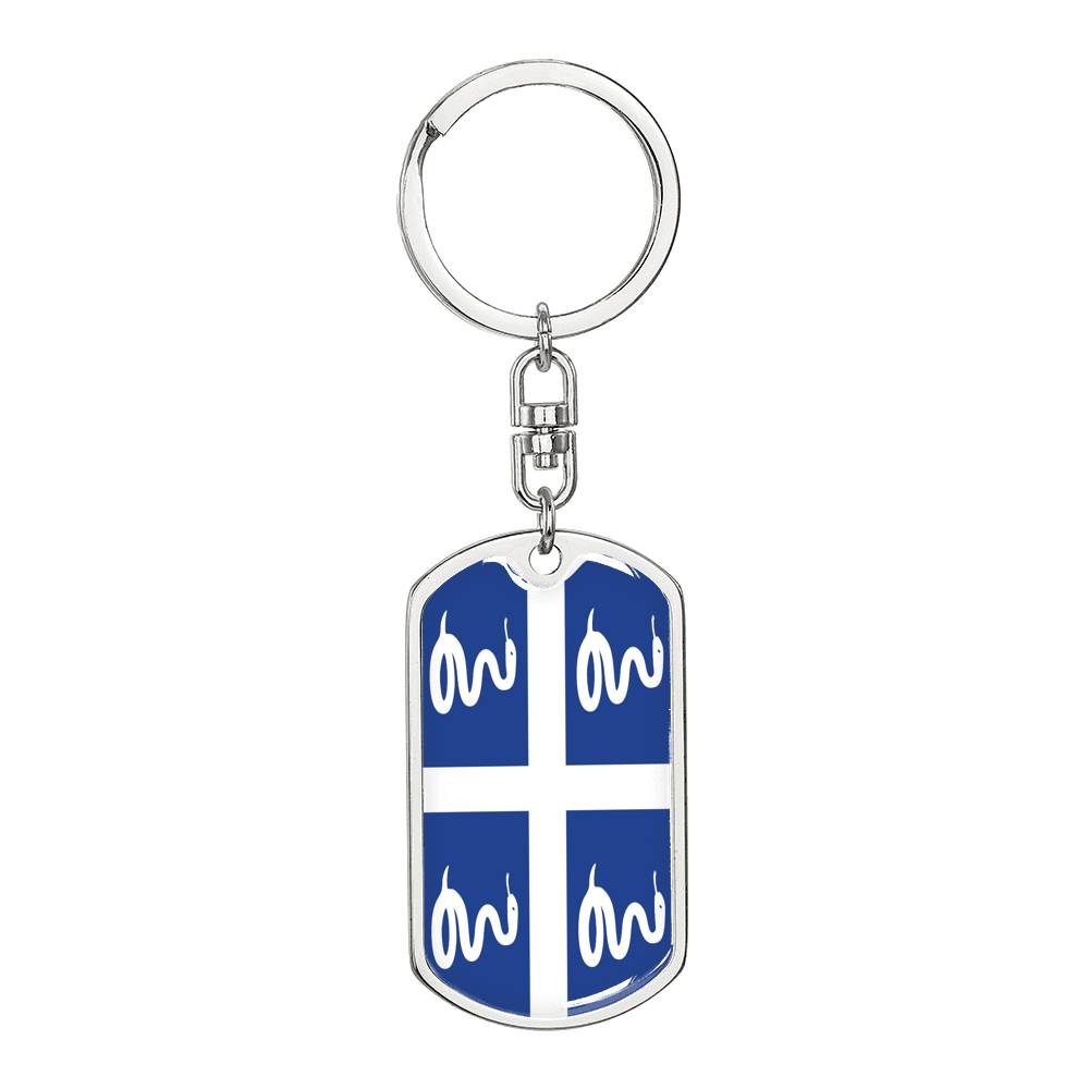 Martinique Flag DogTag KeyChain