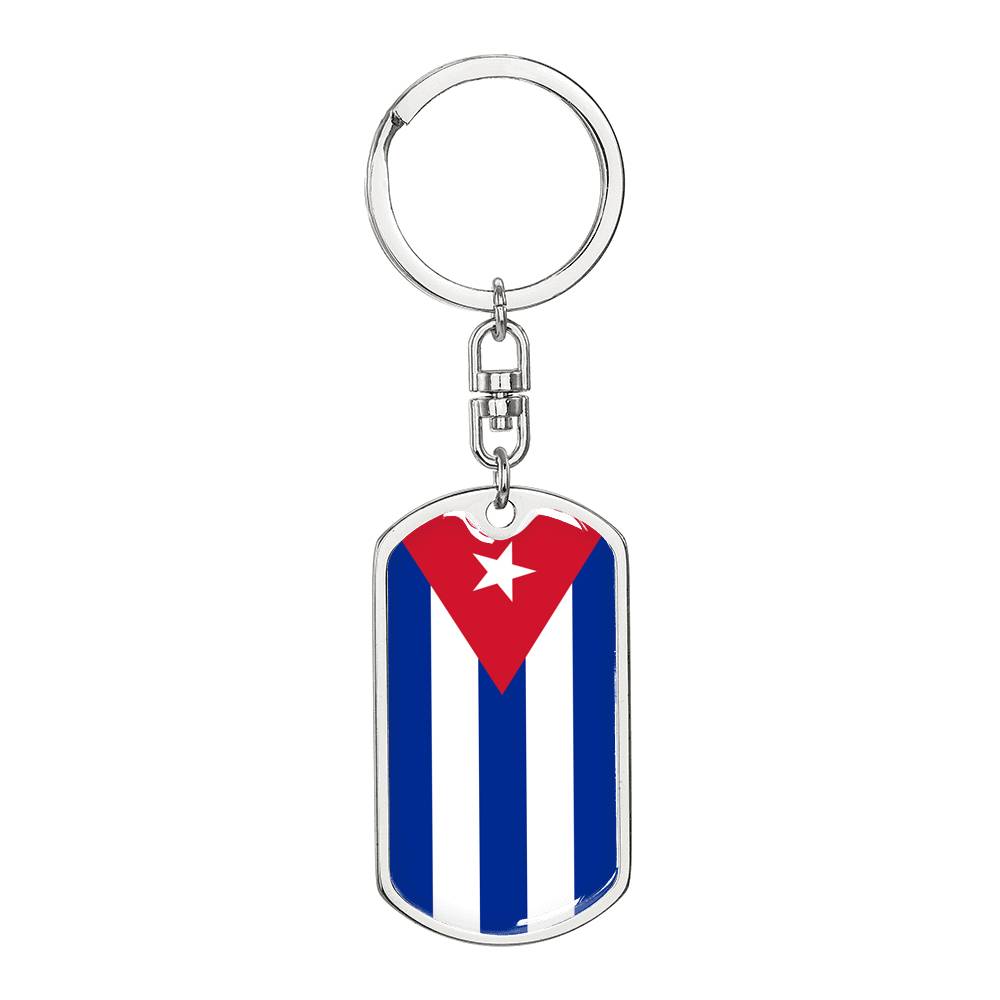 Cuba Flag DogTag KeyChain