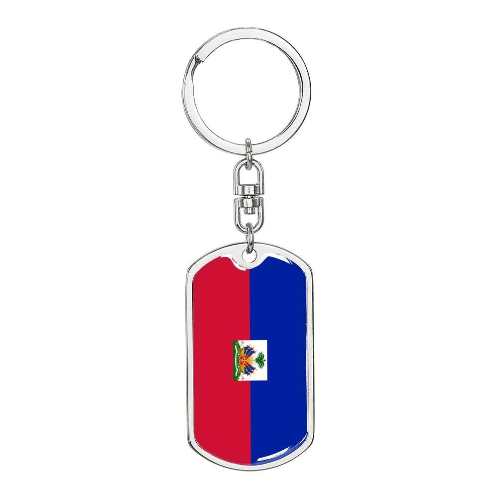 Haiti Flag DogTag KeyChain