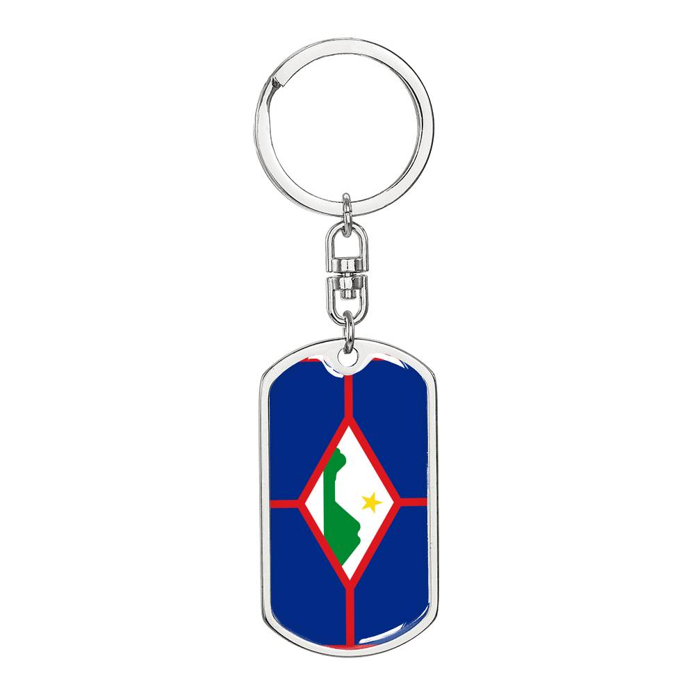 St Eustatious Flag DogTag KeyChain