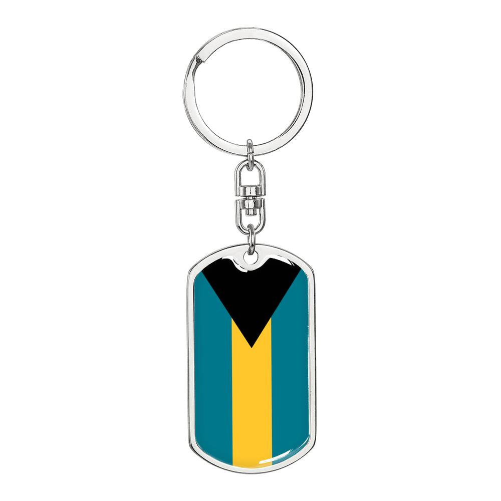 Bahamas Flag DogTag KeyChain