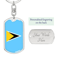 Thumbnail for St Lucia Flag DogTag KeyChain