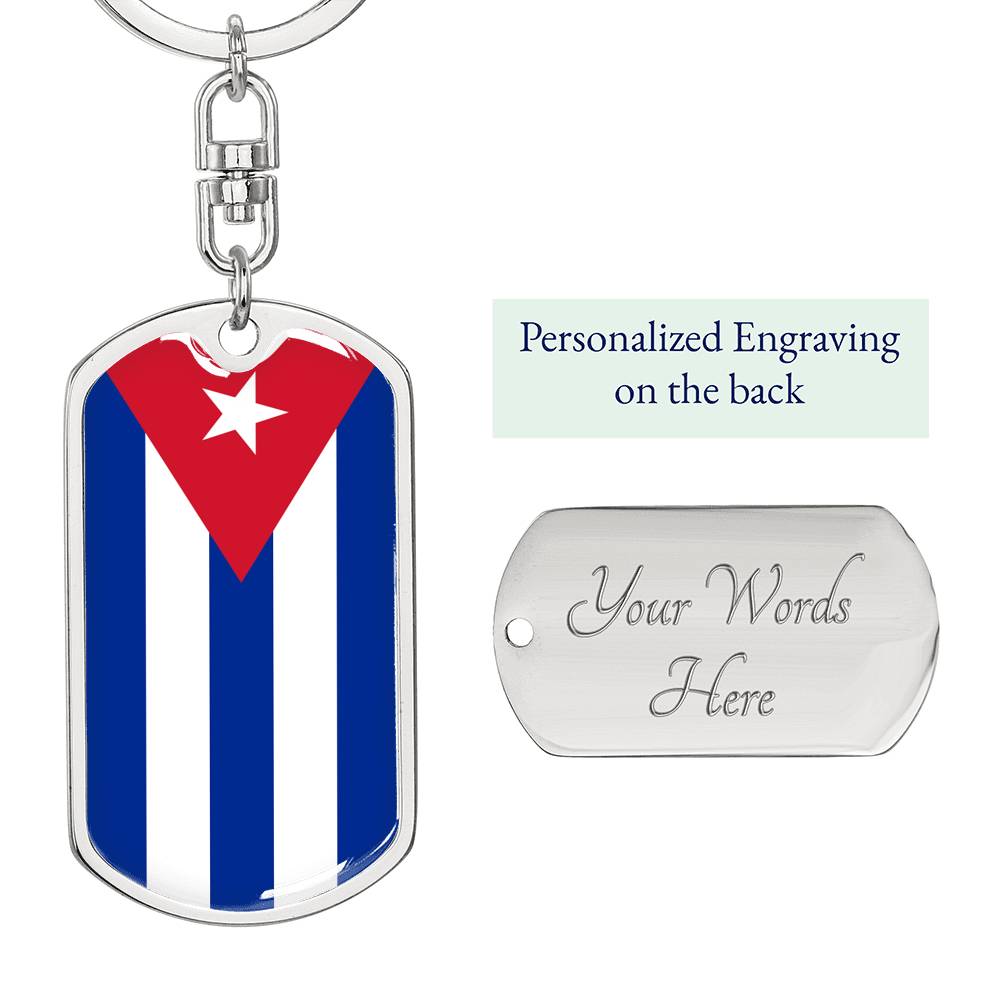 Cuba Flag DogTag KeyChain