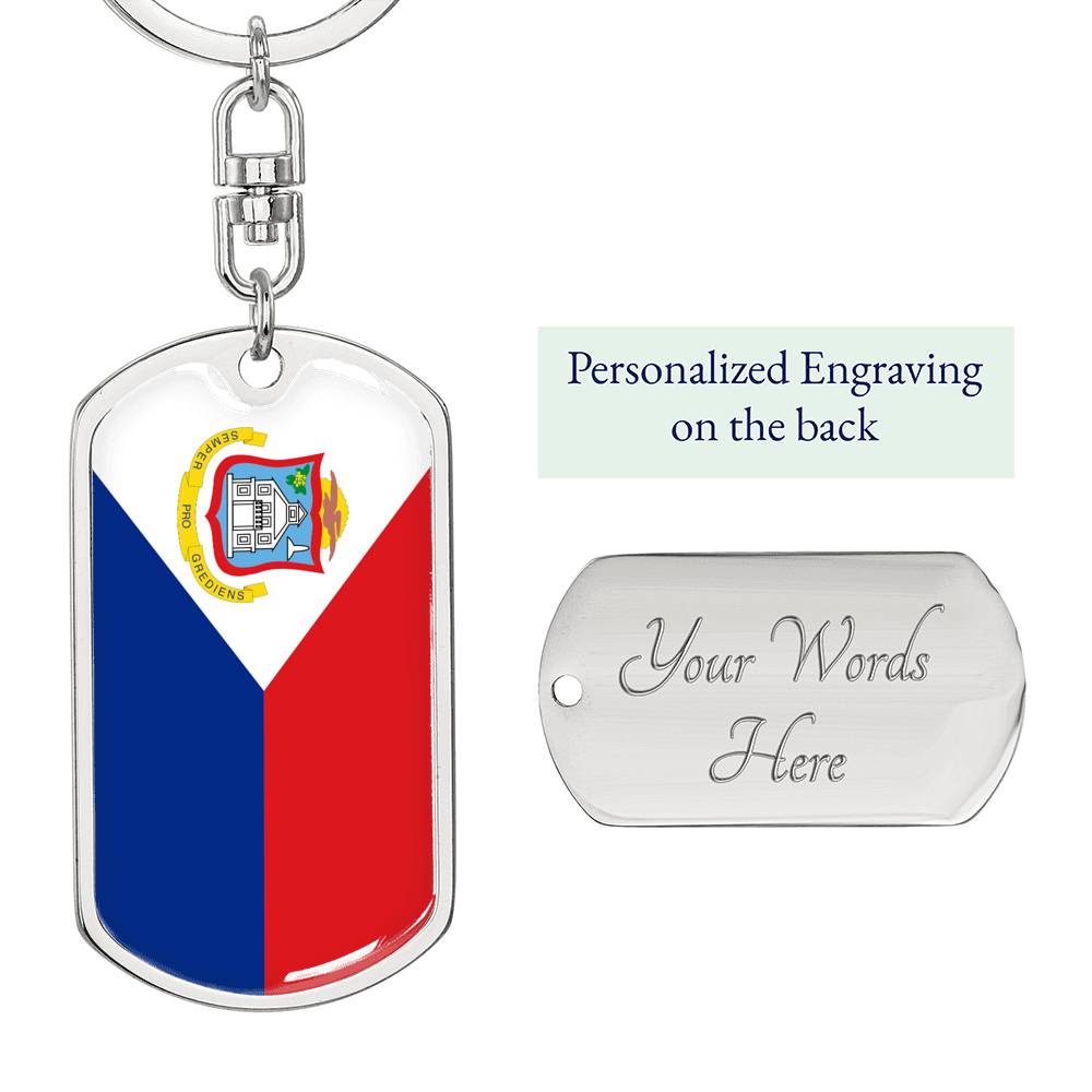 St. Maarten Flag DogTag KeyChain