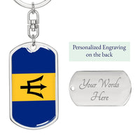 Thumbnail for Barbados Flag DogTag KeyChain