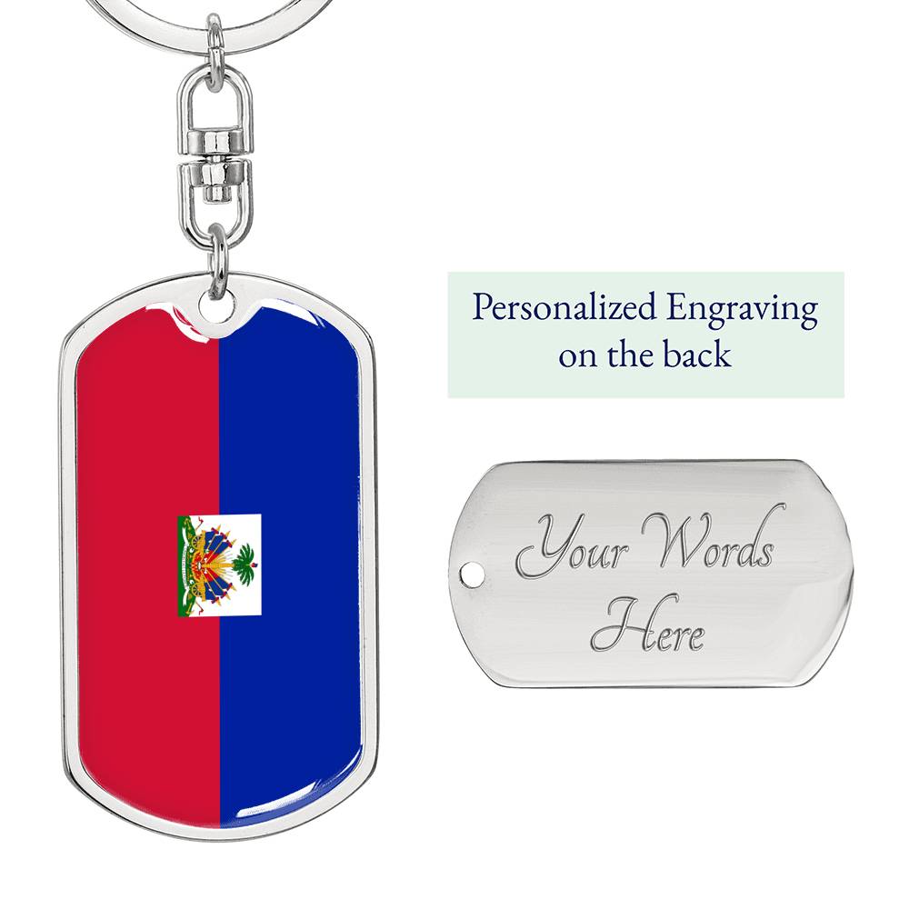 Haiti Flag DogTag KeyChain
