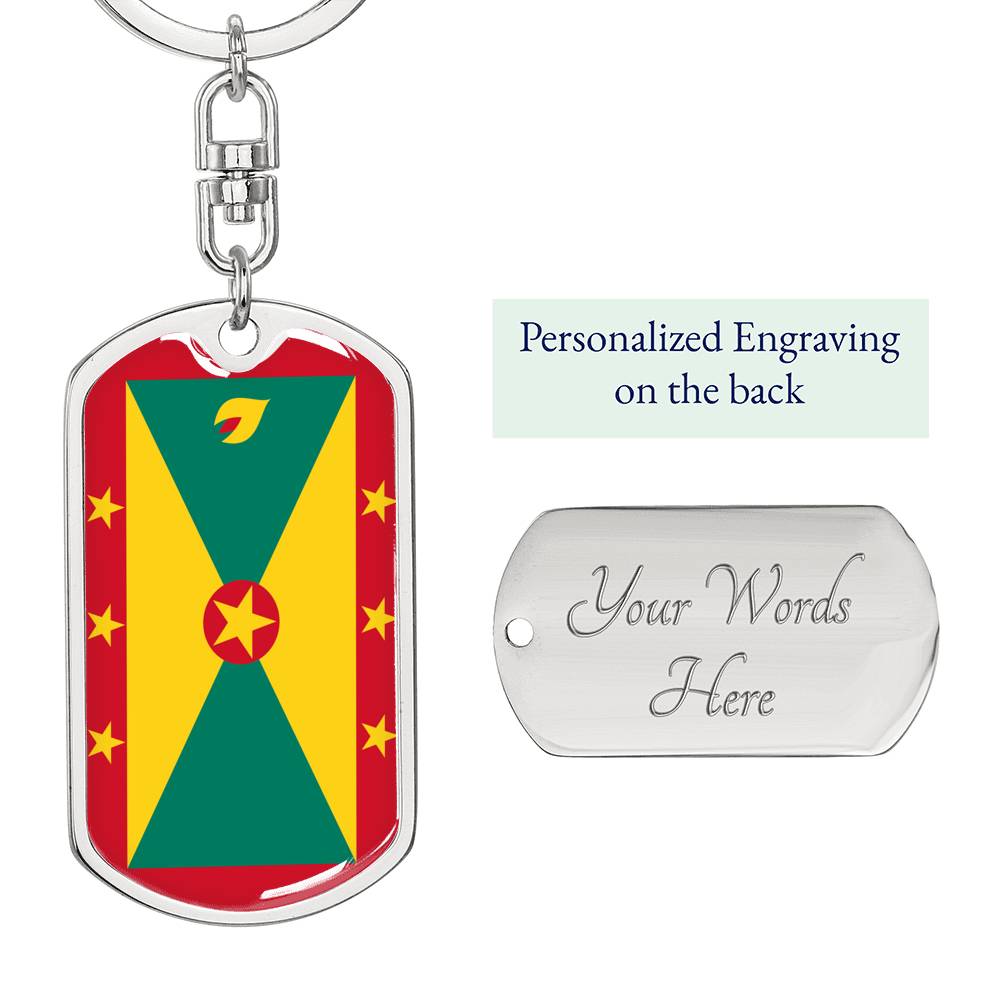 Grenada Flag DogTag KeyChain