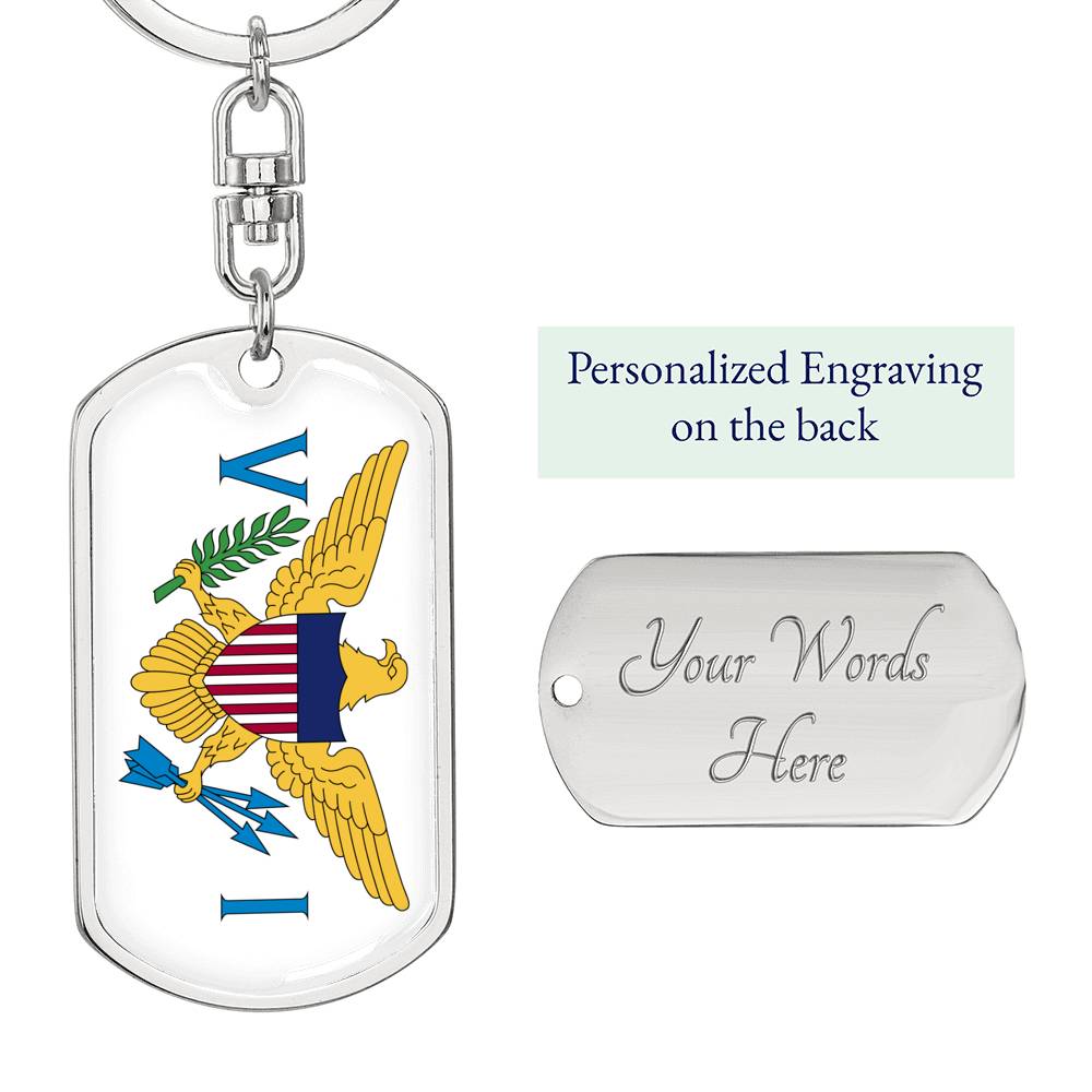 United States Virgin Islands Flag DogTag KeyChain