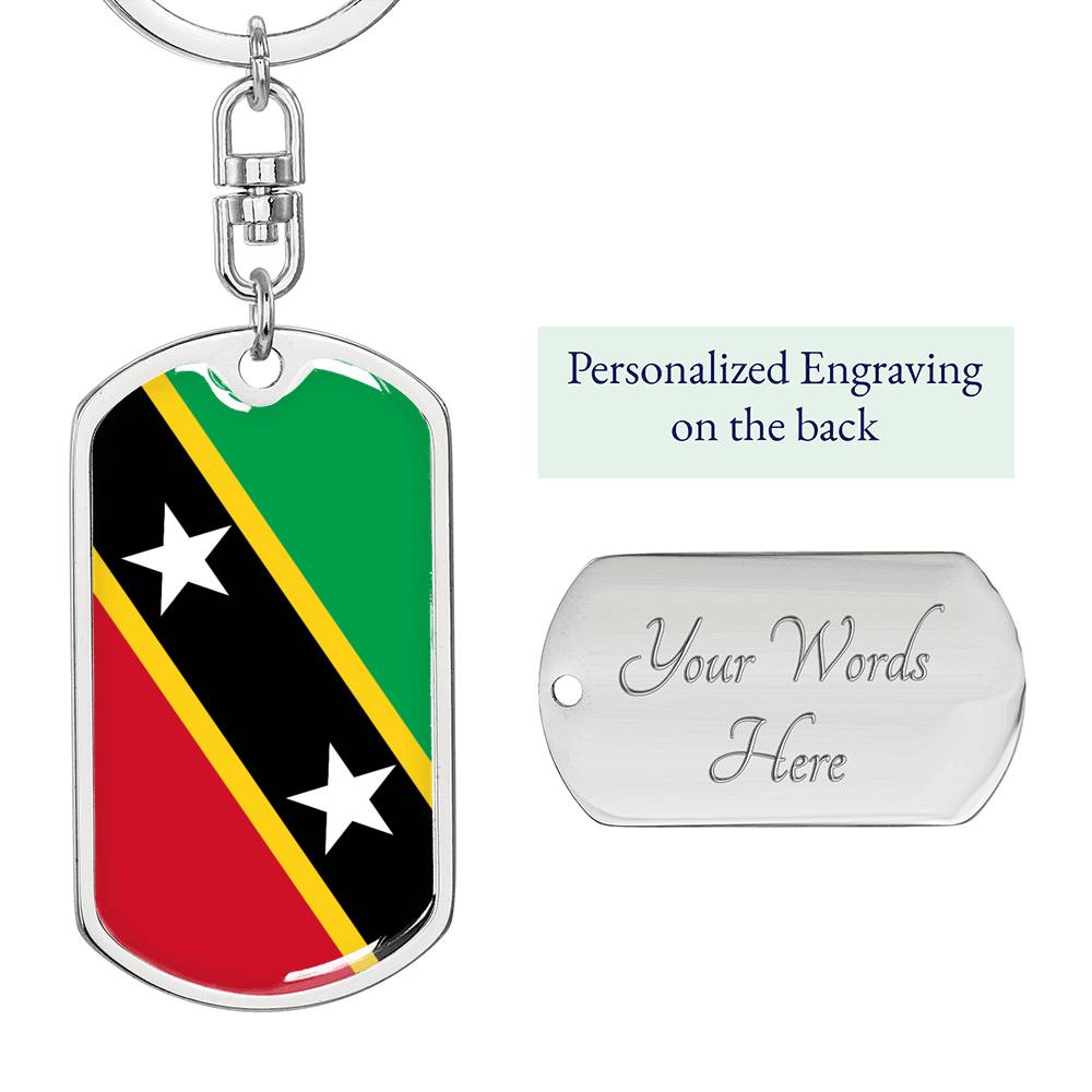 St Kitts and Nevis Flag DogTag KeyChain