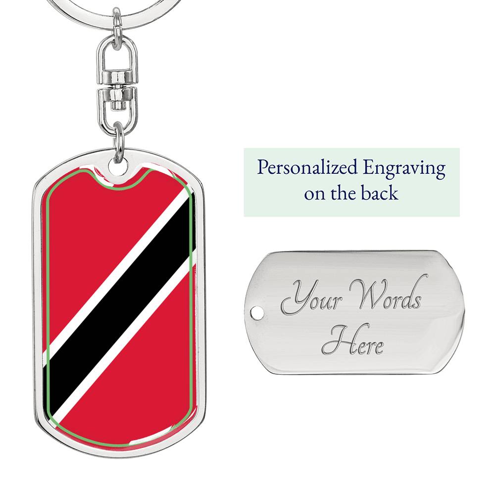 Trinidad and Tobago Flag DogTag KeyChain