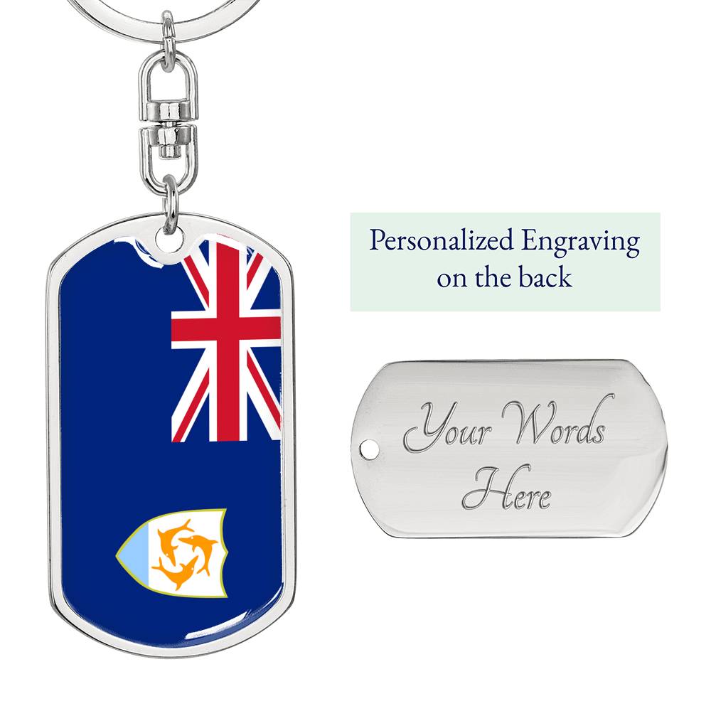 Anguilla Flag DogTag KeyChain
