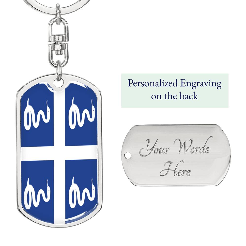 Martinique Flag DogTag KeyChain