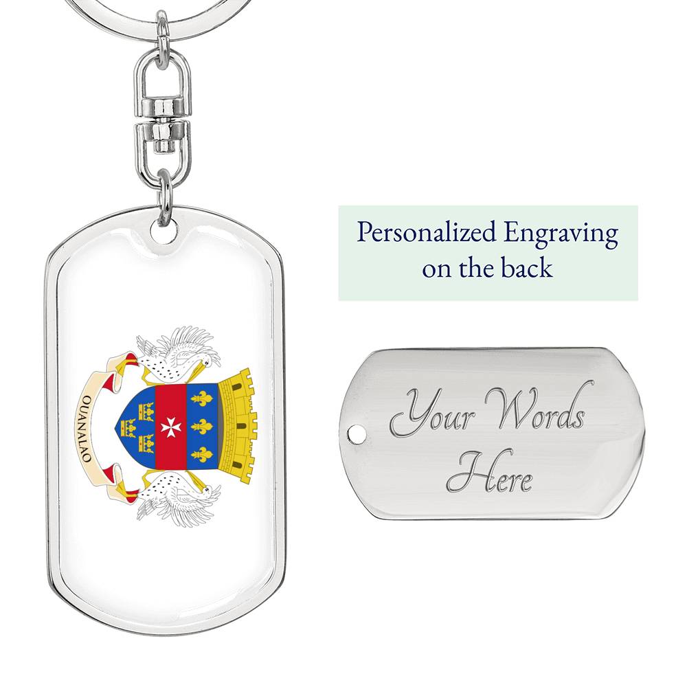 St.Barths Flag DogTag KeyChain
