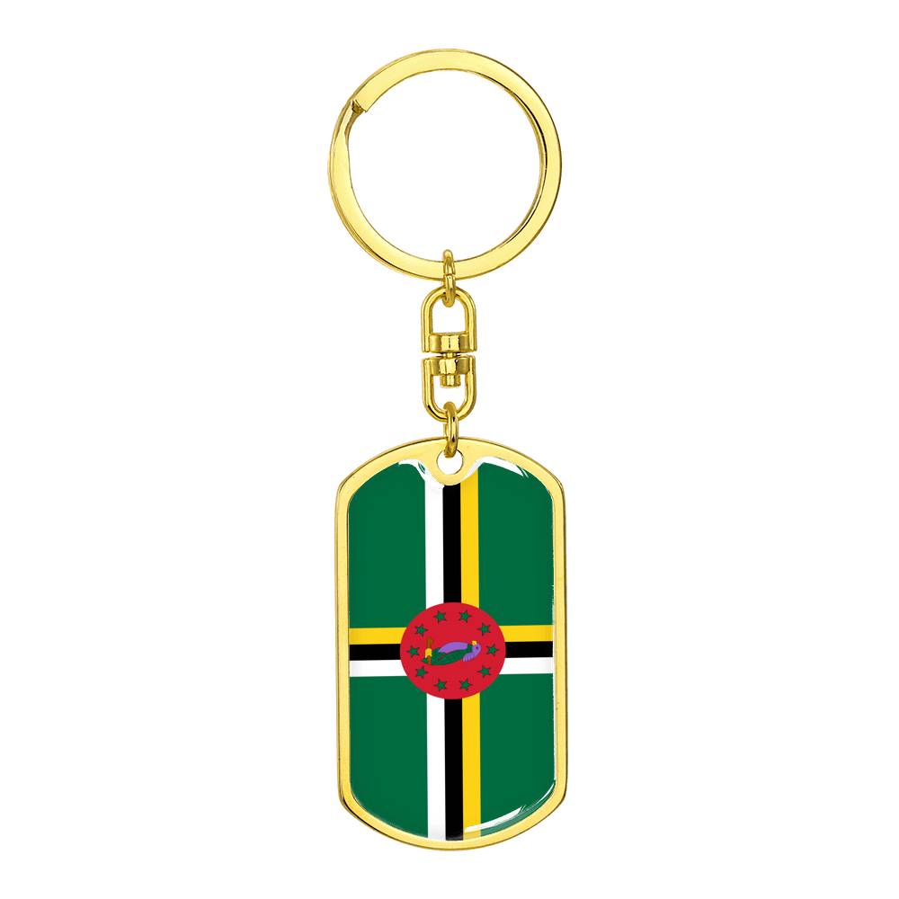Dominica Flag DogTag KeyChain