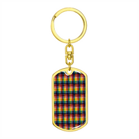 Thumbnail for Virgin Islands Madras Dog Tag with Swivel Keychain