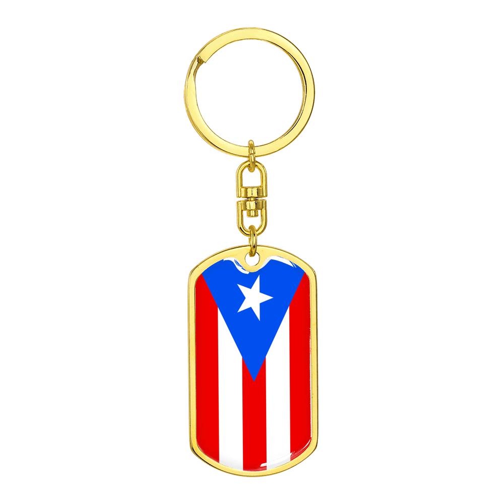Puerto Rico Flag DogTag KeyChain