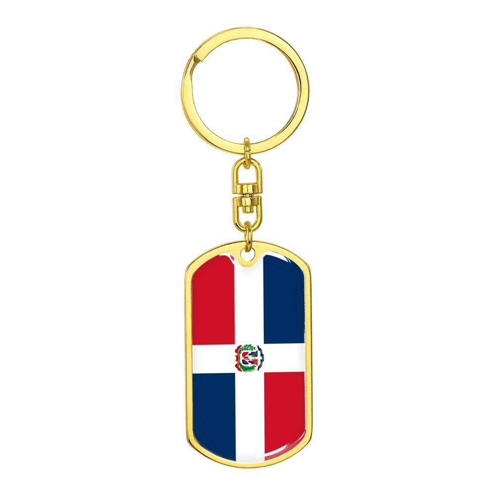 Dominican Republic Flag DogTag KeyChain