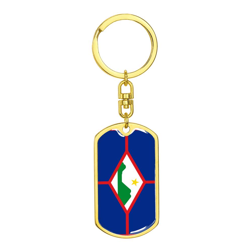 St Eustatious Flag DogTag KeyChain