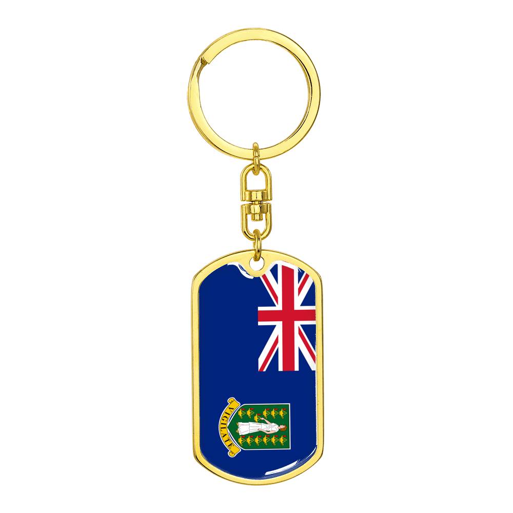 British Virgin Islands Flag DogTag KeyChain