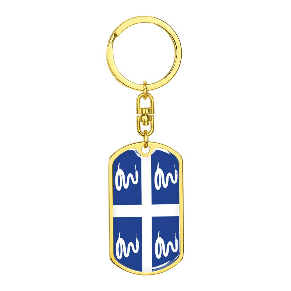 Martinique Flag DogTag KeyChain