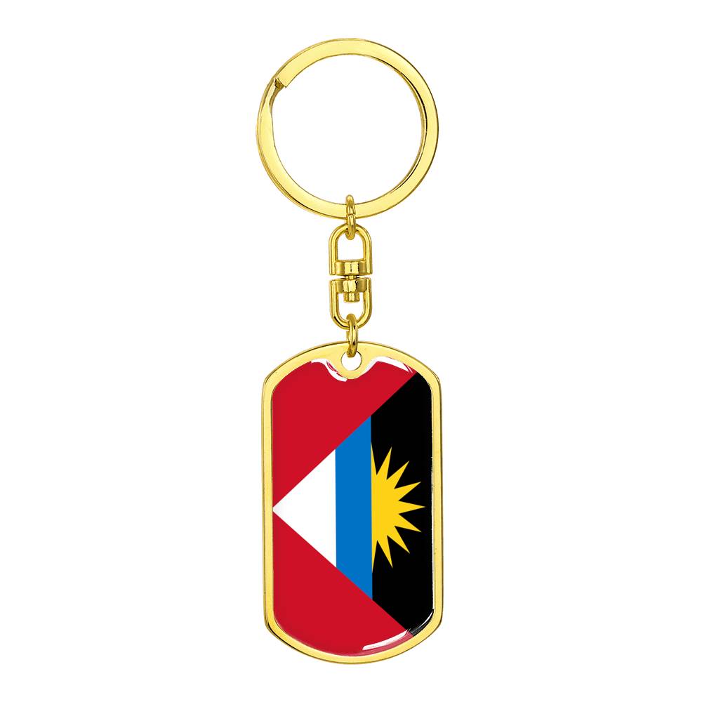 Antigua and Barbuda Flag DogTag KeyChain