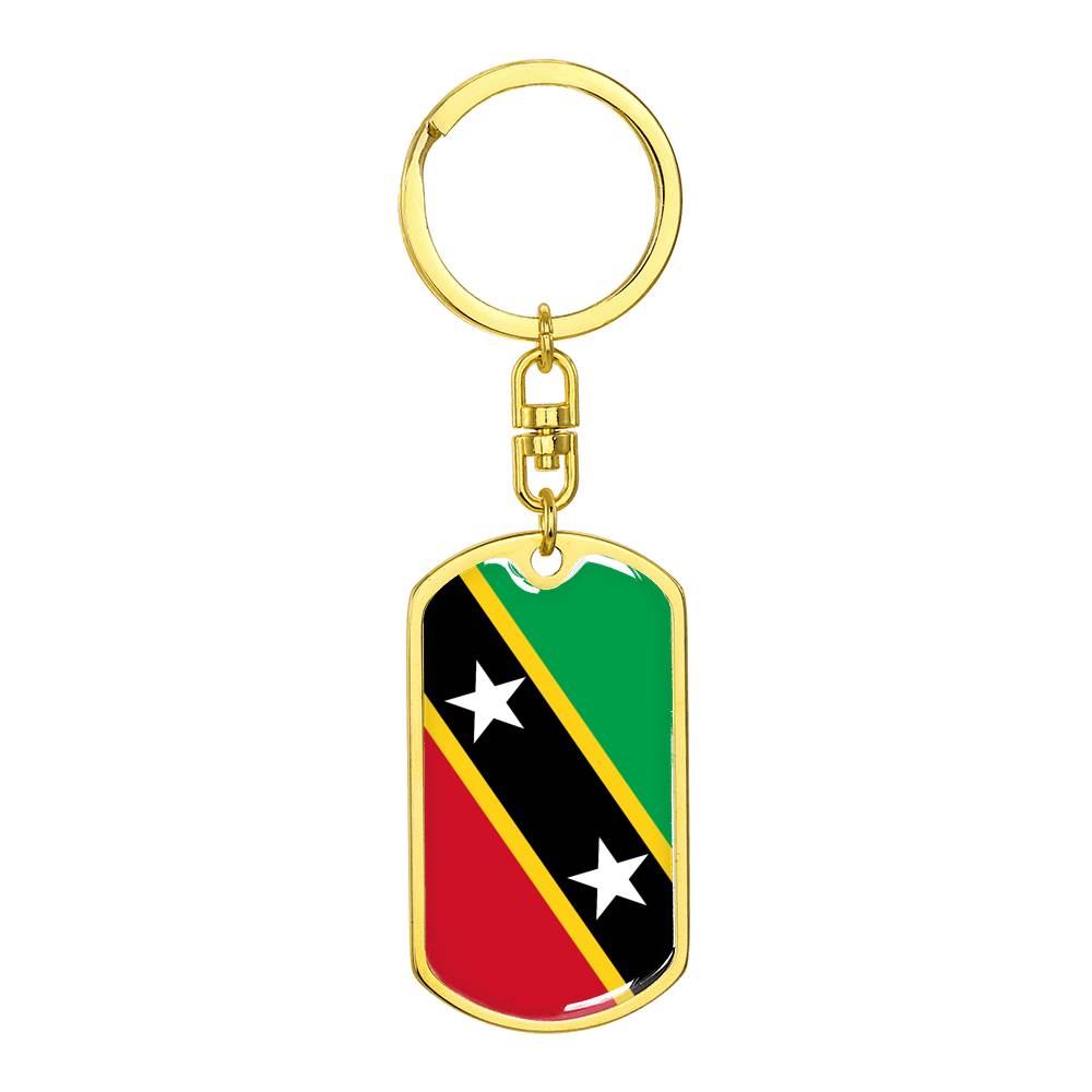 St Kitts and Nevis Flag DogTag KeyChain