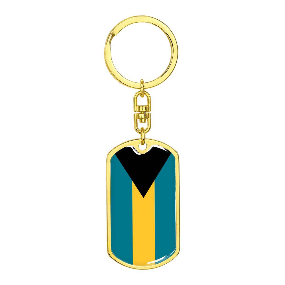 Bahamas Flag DogTag KeyChain
