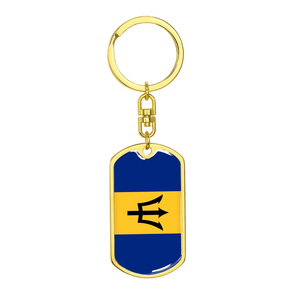 Barbados Flag DogTag KeyChain