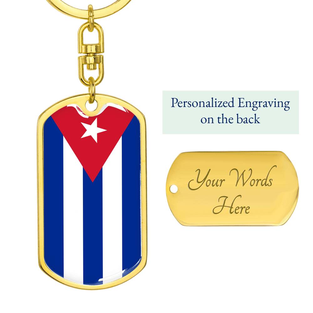Cuba Flag DogTag KeyChain