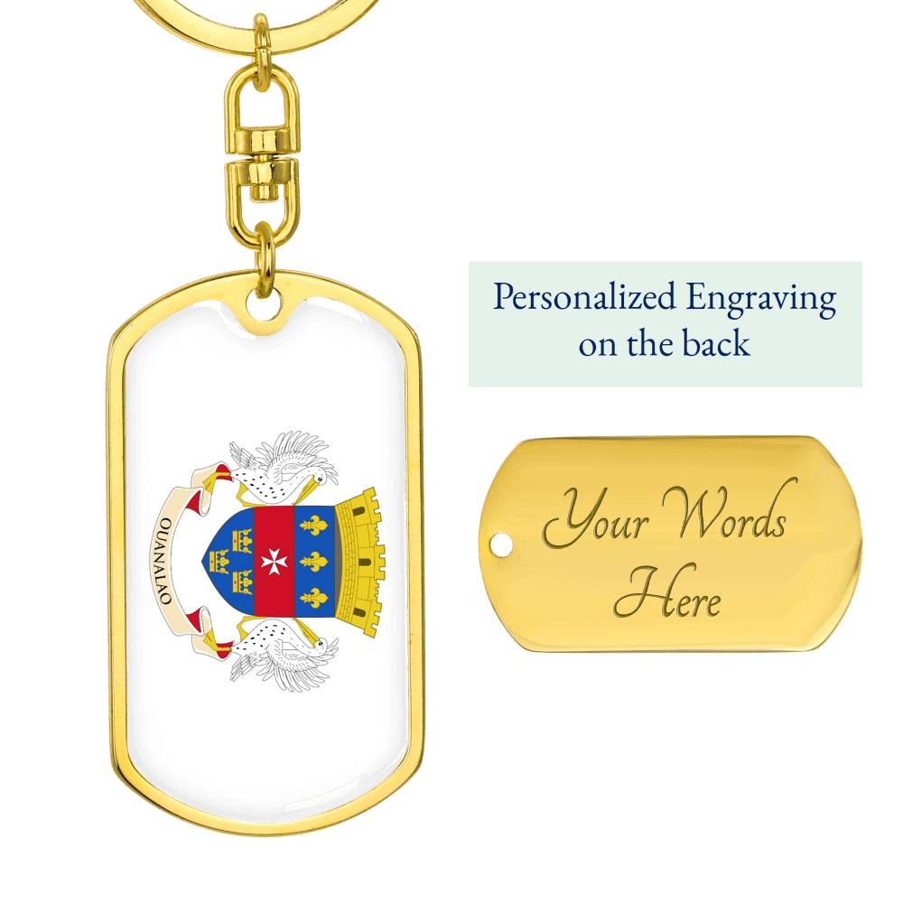St.Barths Flag DogTag KeyChain
