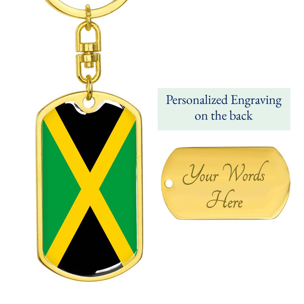 Jamaica Flag DogTag KeyChain
