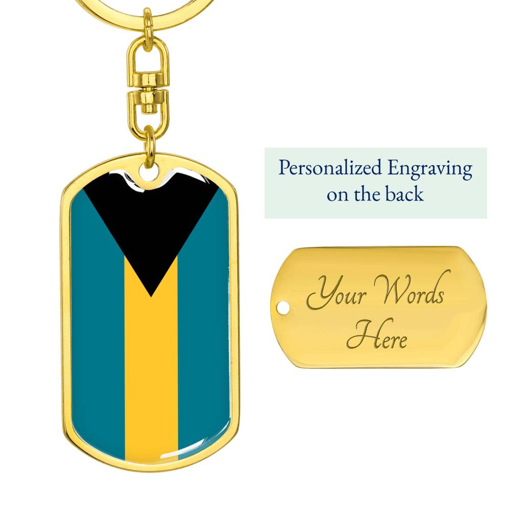 Bahamas Flag DogTag KeyChain
