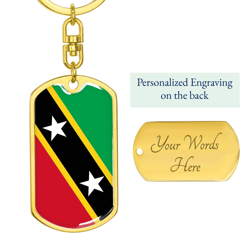 St Kitts and Nevis Flag DogTag KeyChain