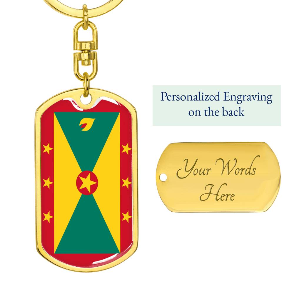 Grenada Flag DogTag KeyChain