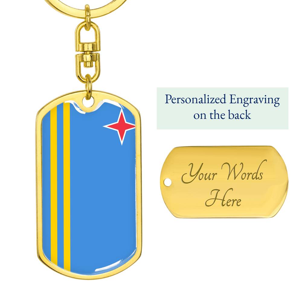Aruba Flag DogTag KeyChain