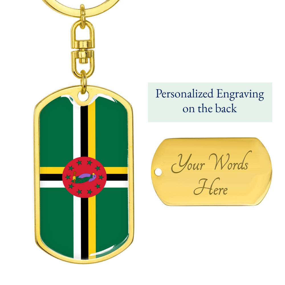 Dominica Flag DogTag KeyChain