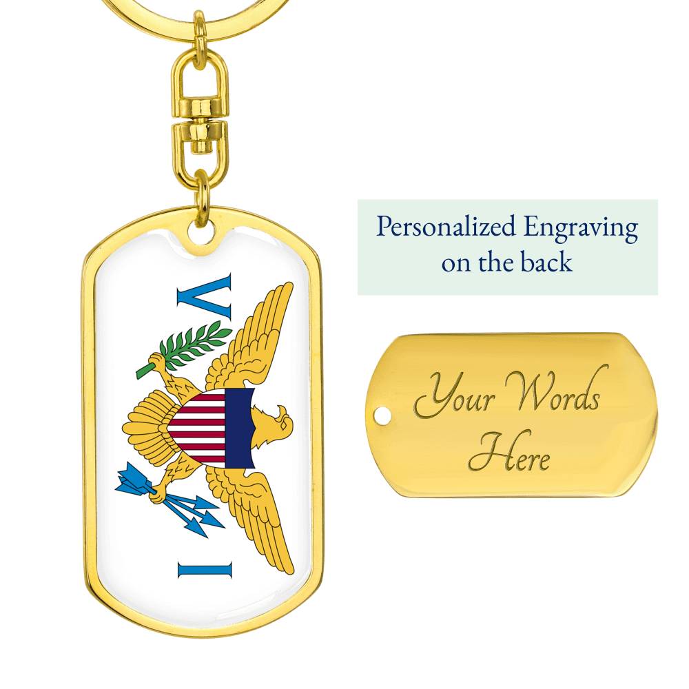 United States Virgin Islands Flag DogTag KeyChain