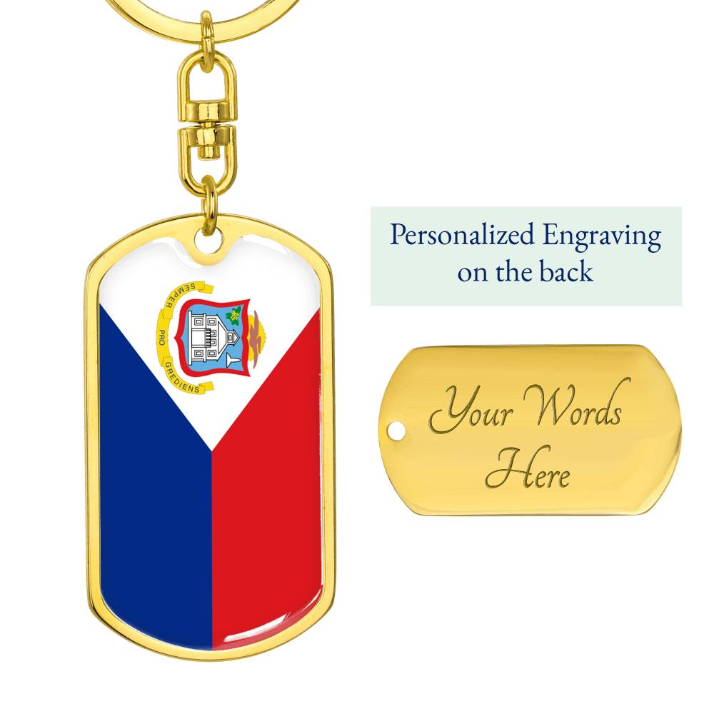 St. Maarten Flag DogTag KeyChain
