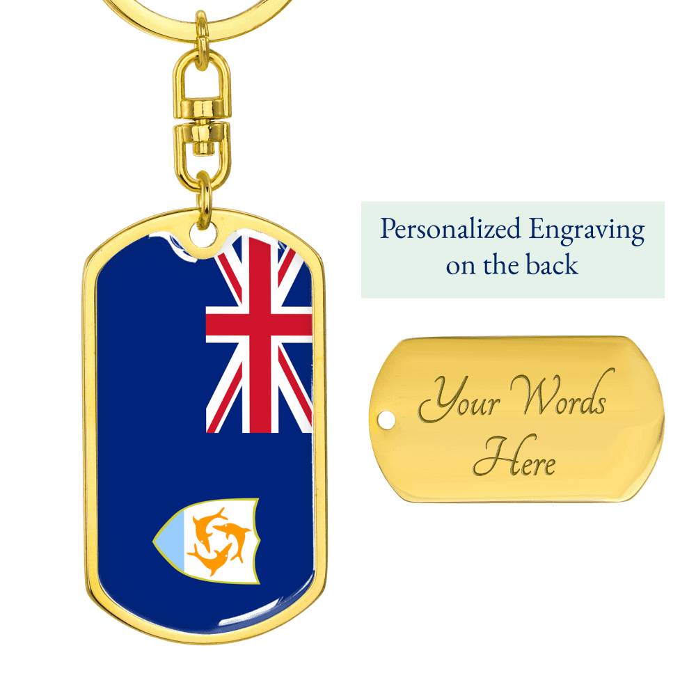 Anguilla Flag DogTag KeyChain
