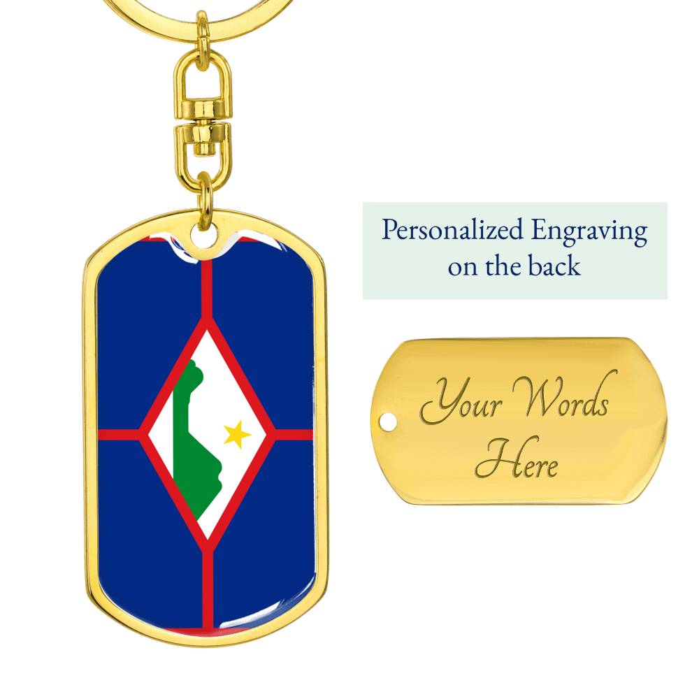 St Eustatious Flag DogTag KeyChain